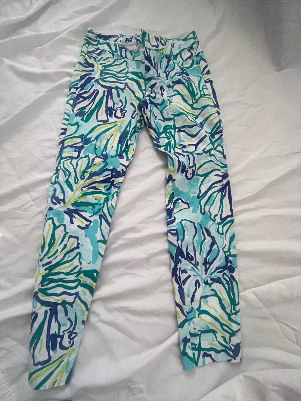 Lilly Pulitzer Kelly Skinny Ankle Pants, size 4, in Coastal Blue Catch N Keep